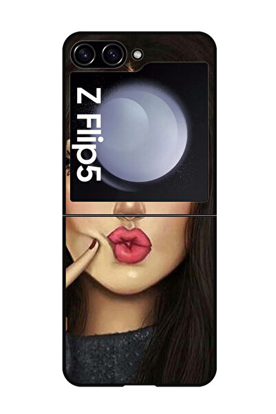 Theodor جراب واقٍ مضاد للخدش والصدمات لهاتف Samsung Galaxy Z Flip 5 Dimple Girl