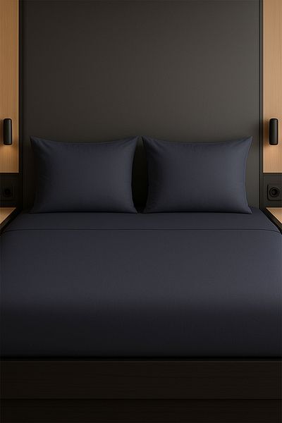 Setekshome Double Duvet Cover Set Anthracite 100% Cotton