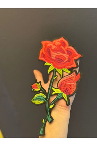 Gönülden Tasarım ROSE ARMĂ CUCITĂ APLICATĂ CU FERĂȘI 24X11 CM