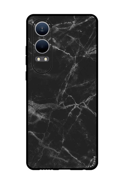 Theodor جراب واقٍ مضاد للخدش والصدمات لهاتف Oppo K12x (الصين) رخام أسود