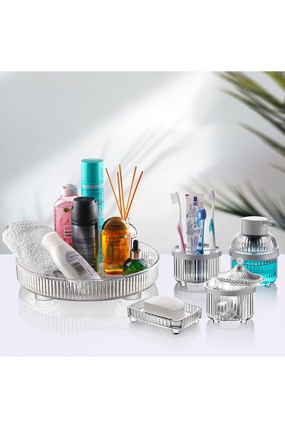 SepetBudur 5 Piece Bathroom Set White