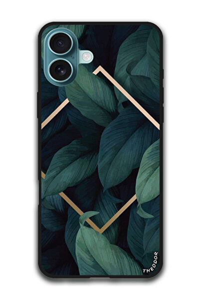 Theodor جراب واقٍ مضاد للخدش والصدمات لهاتف iPhone 16 (6.1) بوصة بأوراق مع إطار