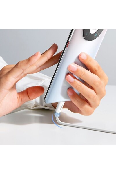 Baseus Cablu Incarcare si Transfer Date USB la Type-C 65W, Silicon, Lungime 1m, C71, Alba