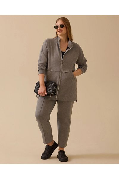 Gala-Xi Plus Size Stripe Detailed Ankle Length Trousers