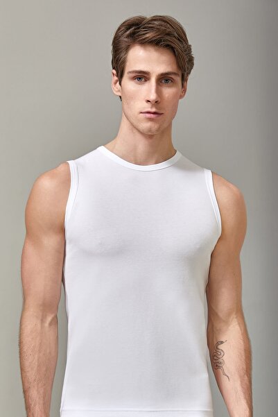 Berrak Men's Cotton Elestan Lycra Sleeveless 0 Sleeve T-Shirt
