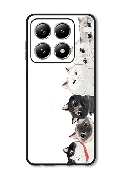 Theodor جراب متوافق مع هاتف Xiaomi 14T، غطاء حماية مقاوم للصدمات، قطط لطيفة