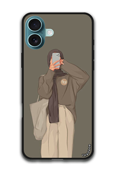 Theodor جراب واقٍ مضاد للخدش والصدمات لهاتف iPhone 16 (6.1) بوصة، فتاة تلتقط ...