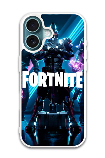 Theodor غطاء حماية لهاتف أبل آيفون 16 بلس فورتنايت 1 (مصد أبيض)