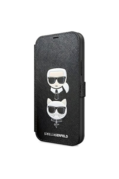 Karl Lagerfeld Husa pentru Apple iPhone 12 mini, Karl Lagerfeld, Saffiano K&C Heads Book, Neagra