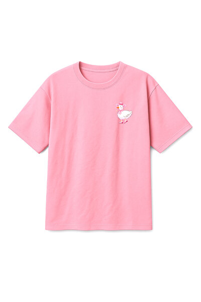 Altair Tr Oversize Pink Unisex Duck Printed T-Shirt T-Shirt