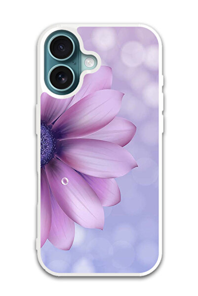 Theodor غطاء حماية لهاتف أبل آيفون 16 بلس - زهرة أرجوانية (مصد أبيض)