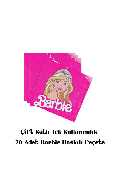 HAPPYLOOPPARTY BarBİe Karakter Baskılı Doğum Günü Peçetesi