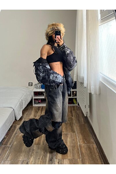 Alien 1979 SIYAH YIRTMAÇLI PANTALON TİNTLİ KEMER KUŞAKLI
