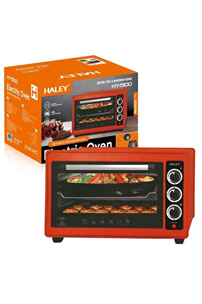 HALEY Cuptor cu Microunde 2000W, 48L – Rosu, Incalzire 360°, Design Separabil, Timer, Tuburi 304
