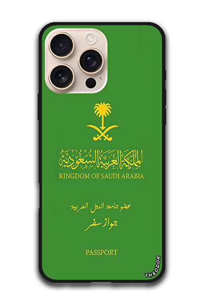 Theodor جراب واقٍ مضاد للخدش والصدمات لهاتف iPhone 16 Pro Max (6.9) بوصة، جواز سفر المملكة العربية السعودية