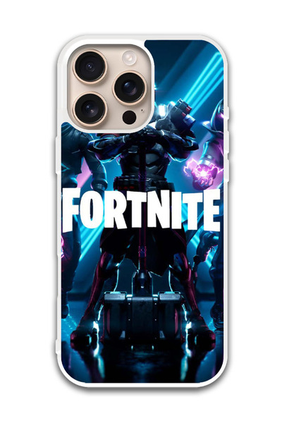 Theodor غطاء حماية لهاتف أبل آيفون 16 برو ماكس فورتنايت 1 (مصد أبيض)