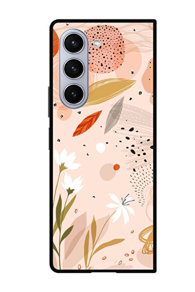 Theodor جراب واقٍ مضاد للخدش والصدمات لهاتف Samsung Galaxy Z Fold 5 برسومات زهور