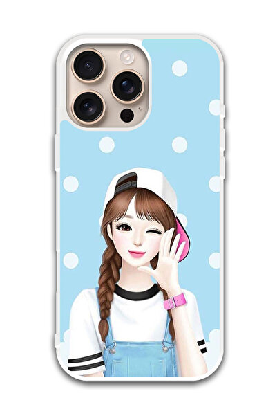 Theodor غطاء حماية لهاتف أبل آيفون 16 برو ماكس، قبعة للفتيات (مصد أبيض)