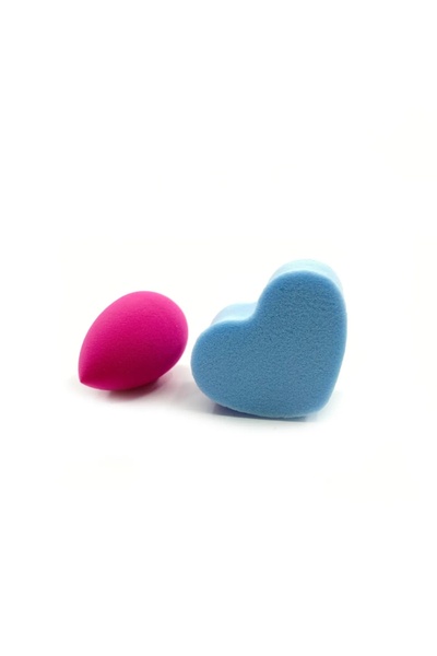 SepetBudur 2 Pieces Mini Makeup Sponge Bag Size Heart and Oval