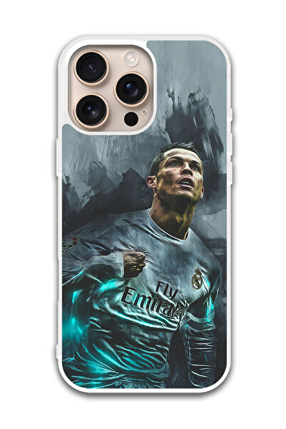 Theodor غطاء حماية لهاتف أبل آيفون 16 برو كريستيانو رونالدو (4) (مصد أبيض)