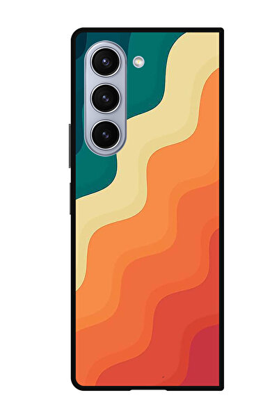 Theodor جراب واقٍ مضاد للخدش والصدمات لهاتف Samsung Galaxy Z Fold 5 خطوط منحنية