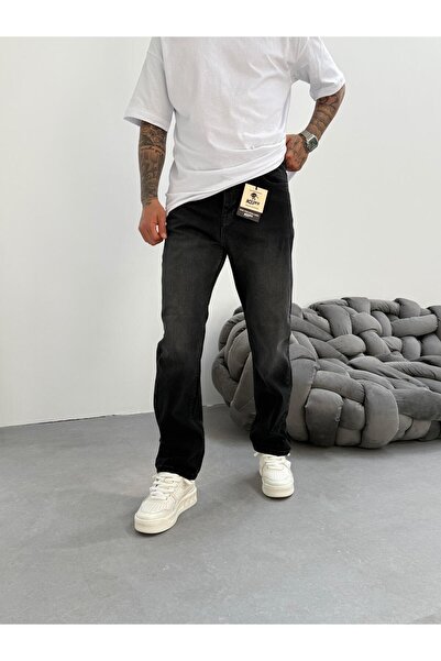 KağanKY Anthracite Stone Baggy Jean