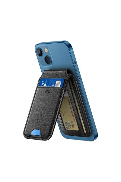 OEM Suport de Birou Tip Portofel din Piele Ecologica, Holder MagSafe HaloLock, Z156, Negru Sheepskin