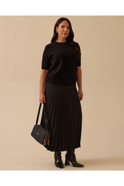 Gala-Xi Μπλούζα με κοντό μανίκι Basic Knitwear μεγάλου μεγέθους