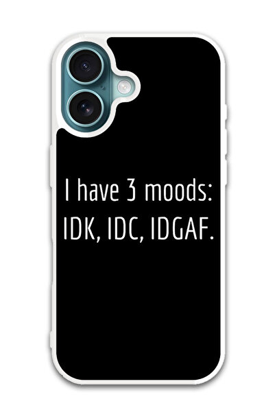 Theodor غطاء حماية لجهاز أبل آيفون 16 لدي 3 حالات مزاجية (واقي أبيض)