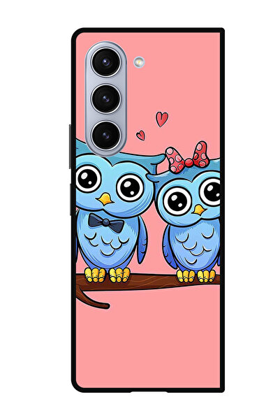 Theodor جراب واقٍ مضاد للخدش والصدمات لهاتف Samsung Galaxy Z Fold 5 Love Birds