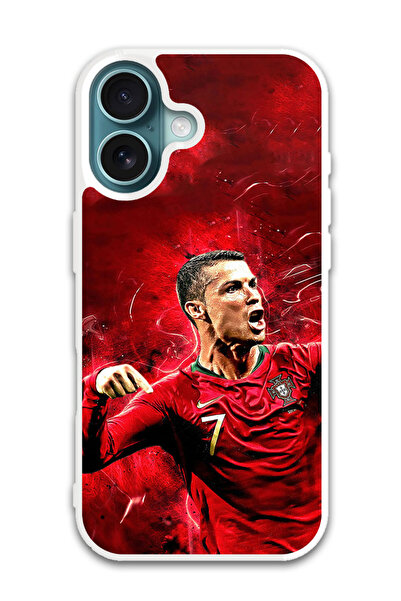 Theodor غطاء حماية لهاتف أبل آيفون 16 بلس كريستيانو رونالدو (2) (مصد أبيض)