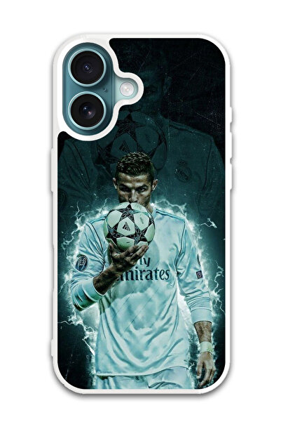 Theodor غطاء حماية لهاتف أبل آيفون 16 رونالدو (2) (مصد أبيض)