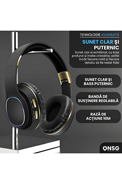 YETI BLT-26 Sunix Wireless Over-Ear Bluetooth Headphones, Super Bass, Adjustable Headband, Black