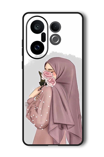 Theodor جراب متوافق مع هاتف Vivo X200 FE مقاس 6.31 بوصة، غطاء ممتص للصدمات ومقاوم للصدمات يحمل صورة فتاة تحمل ورودًا