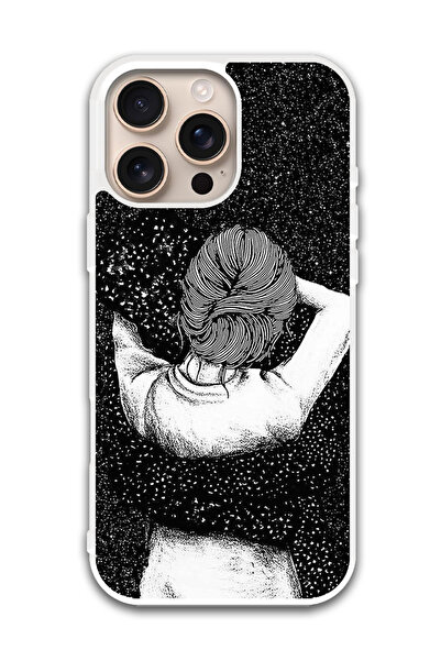 Theodor غطاء حماية لهاتف أبل آيفون 16 برو - خيال فتاة ليلي (مصد أبيض)