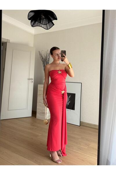 BAŞARAN Κόκκινο φόρεμα Stella Elegance