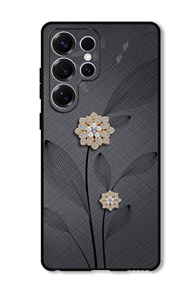 Theodor جراب واقٍ مضاد للخدش والصدمات لهاتف Samsung Galaxy S25 Ultra بزهور ماسية