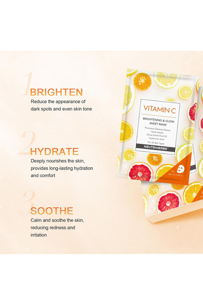 Neutriherbs Moisturizing face mask with vitamin C set of 5 pieces