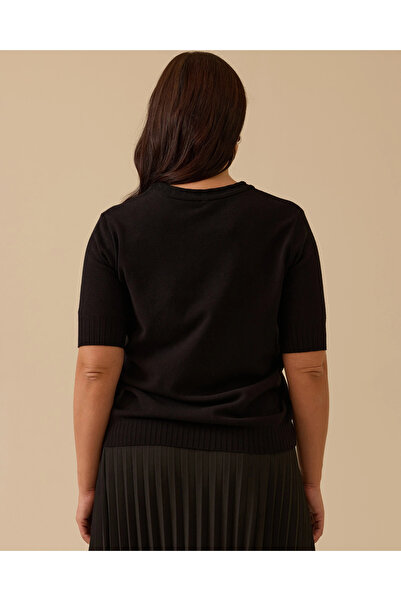 Gala-Xi Μπλούζα με κοντό μανίκι Basic Knitwear μεγάλου μεγέθους