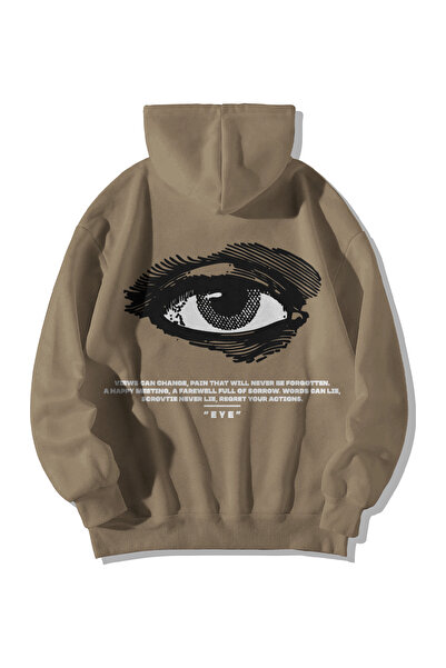 Harajuku Style Cream Women's Men's Oversize Hooded Kangaroo Pocket Never Lie ...