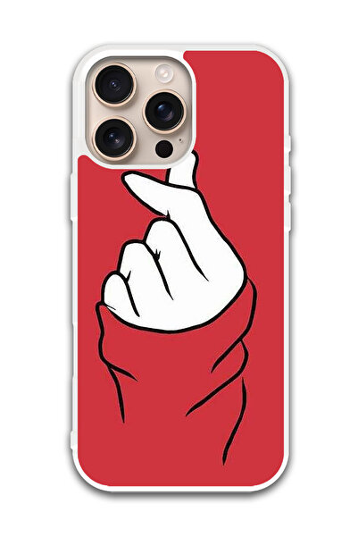 Theodor غطاء حماية لهاتف أبل آيفون 16 برو سناب لوف أحمر (واقي أبيض)