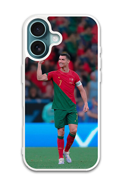 Theodor غطاء حماية لهاتف أبل آيفون 16 رونالدو (7) (مصد أبيض)