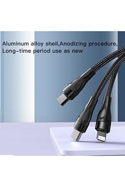 Yesido Type-C Cable to 2x Lightning, Aluminum, 2x Type-C, 1.2m, 4A, C9, Black