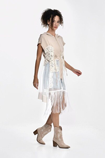 DQMANE TASARIM KAPŞONLU YELEK