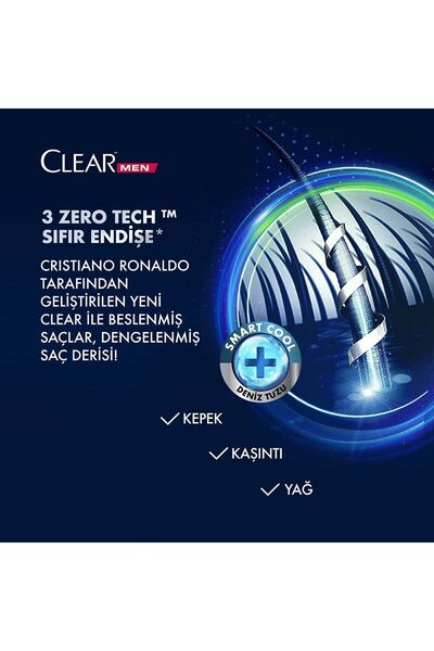 Clear 350 Ml Men Şampuan CR7 Kepeğe Karşı x4 Adet