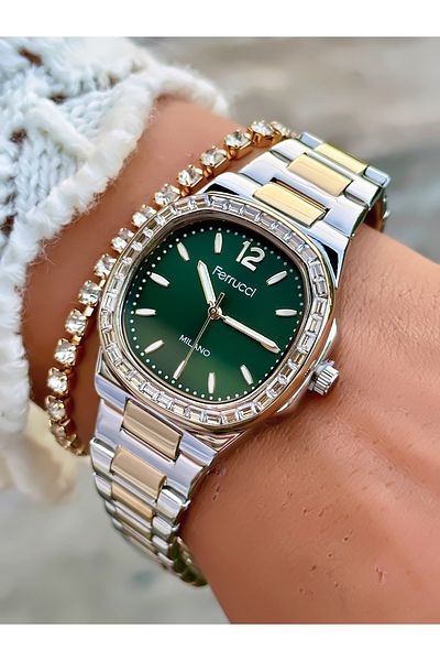 Ferrucci Steel Cord Women Wrist Watch 3 Atm Waterproof with 2 Years Warranty