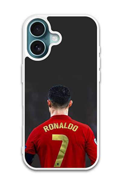 Theodor غطاء حماية خلفي لهاتف أبل آيفون 16 رونالدو 7 (مصد أبيض)