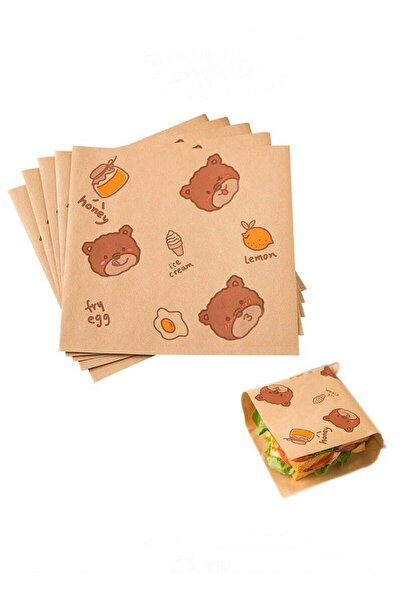 Generic 100 pieces paper 7x7 inch flat kraft paper wrapping paper, snack cook...