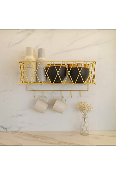 Omekan Yapiskanl Paslanmazgold Mutfak Sepet Raf Dekoratif Baharatlik Düzenley...