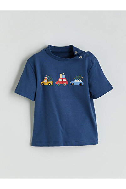 LC Waikiki Lcw Baby Blue Printed Baby Boy T-Shirt and Pants 2-Pack